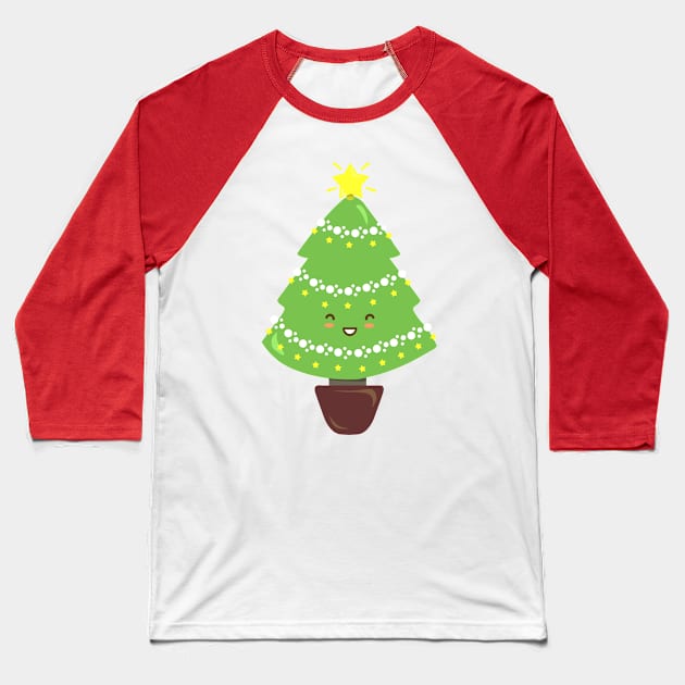 Christmas Three Kawaii Baseball T-Shirt by AnishaCreations